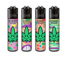 Clipper Feuerzeug 4er Set Happy Leaf