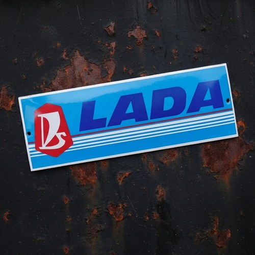 Emaille werbeschild lada - werbeschild,