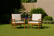 Gartenstuhl mit Kissen 2er Set