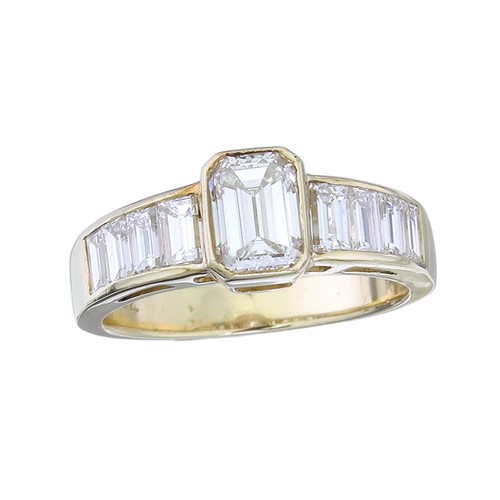 Emerald cut diamond - emerald,