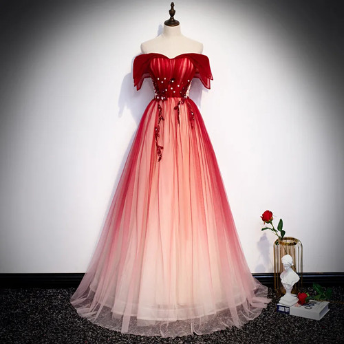 Gradient tüll ballkleid - tüll,