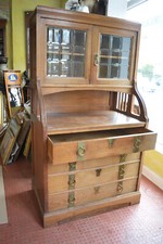 Jugendstil Kleinmöbel Büfet Eiche Bücherschrank Heinrich Fittje Hamburg um 1910