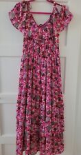 Sommerkleid ? Gr. 42 XL Schulterfrei Volants Pink Spanischer Stil Flamenco 