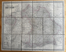 Alte Landkarte Bayern 1863 auf