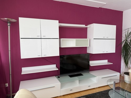 Moderne wohnwand weiß - moderne,