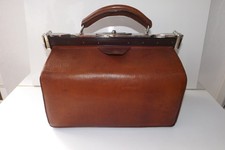 Antique Leder Piloten Tasche Koffer Arzt, Doktortasche Hebamme Leder um 1900