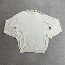 LACOSTE Herren Pullover Gr XL Sweater Strickpullover Jumper Logo 10609 Weiß