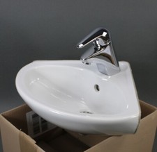Duravit Eckhandwaschbecken weiß Hansa Hebelmischer chrom