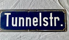 Alt Strassenschild Tunnel Emaille Schild 60er Jahre Tunnel 60x20  cm
