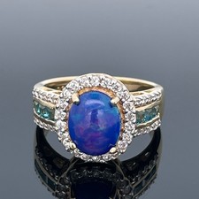 RING GR.19(CA.60) 925/SILBER VERG.MIT KRISTALLOPAL,BLAUTOPAS &ZIRKON SCHMUCKJAGD