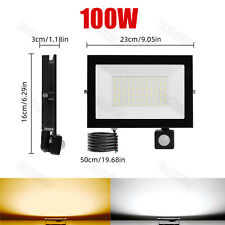 LED Fluter mit Bewegungsmelder/Stecker 10-100Watt Außen Strahler Scheinwerfer DE