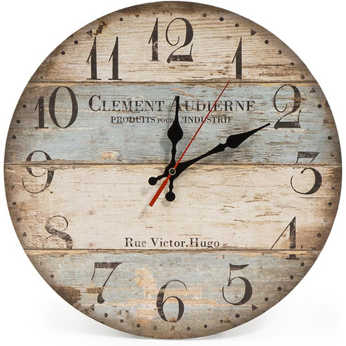 Holz wanduhr 30cm landhausstil - holz,