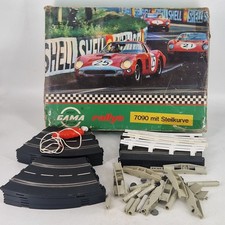 Autorennbahn Rennbahn Patent Gama Mechanik Rallye 7090 mit Steilkurve RETRO