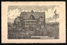 Künstler-AK Lockstedter Lager /Holstein, Soldatenheim, Gebäudeansicht 1913 