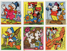 "Bunte Bilder zum Aufkleben" Beilagen aus MICKY MAUS Heften von 1973,  Zustand 1