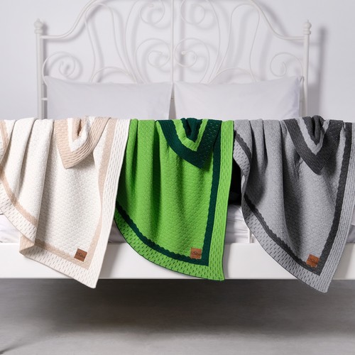 Strickdecke shell 150x200 cm - strickdecke,