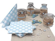 Tischdeko Taufe Baby Hellblau