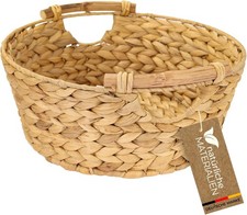 HMF Aufbewahrungskorb rund Geschenkkorb leer geflochten aus Wasserhyazinthe 