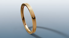 Band Ring  mit Muster aus Gold
