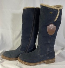 Remonte TEX Damen Winterstiefel Gr. 41 Lammfell Warmfutter Blau Leder Boots Top