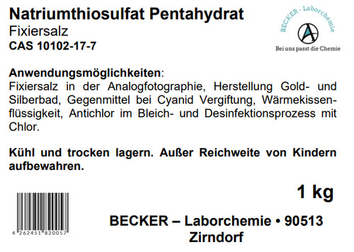 Natriumthiosulfat pentahydrat - natriumthiosulfat,