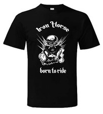 IRON HORSE BORN TO RIDE T-SHIRT - Biker Motorrad Chopper Motorhead Trike Metal