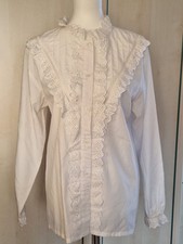 Vintage Spitzenbluse Weiß