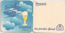 Giessener Pilsner - alter Bierdeckel "Frisch weg! - Natürlich"