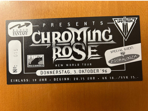 Chroming rose konzertkarte - konzertkarte,