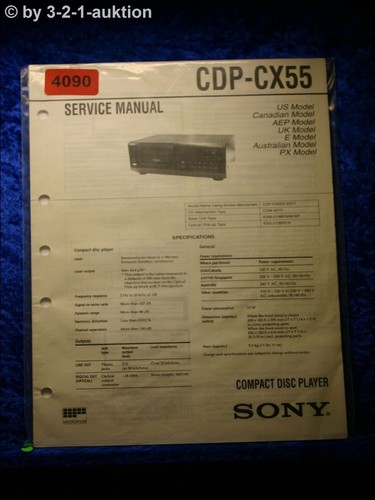 Sony service manual cdp - service, cx55