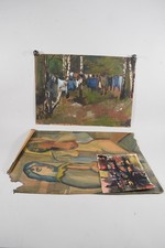 P88X30- 3x Mischtechnik Aquarell Gouache 1x signiert und datiert (19)83