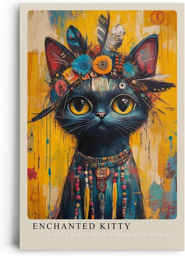 Leinwandbild boho katze - leinwandbild,