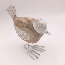 Deko Vogel weiß/braun aus