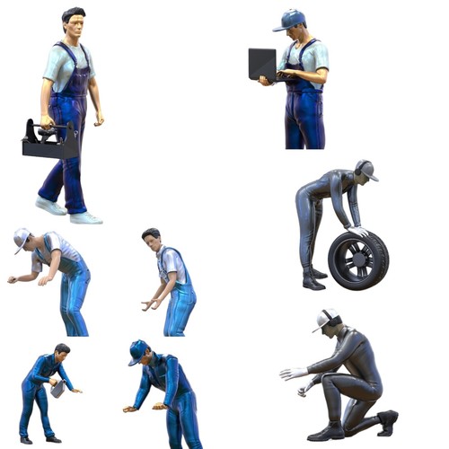 Mechaniker figuren set 18 - set, 1:18
