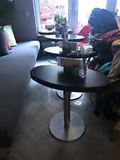 Ovaler Edelstahl Bistrotisch Gastronomie Tisch Essentisch Holztisch Gastronomie 