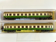 2x Minitrix 15764 15763 Personenwagen Halberstädter Y-Wagen grün/beige DB - OVP