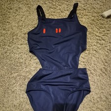 Mädchen Badeanzug Gr.146/152, dunkelblau, stylisch