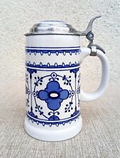 Bierkrug Porzellan mit Zinndeckel Porzellanwerk Lichte Thüringen