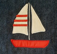 Maritim, Handtuch, Segelschiff, Frottee, Nachhaltig, Geschenk, ca. 50 x 35 cm