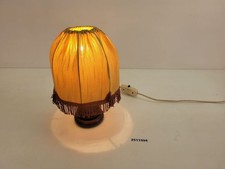 Tischlampe Stoff Fransen Holz