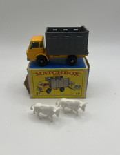 Vintage Matchbox Series 37 Cattle Truck mit Kuh Figuren in OVP