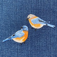 2-Pack Bluebird Applique Patch
