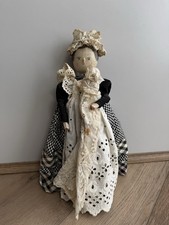 Antike grodnertal holzpuppe - holzpuppe,