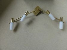 Deckenleuchte  4 Flammig Strahler Messing schwenkbar Glas 90 cm