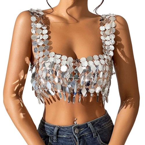 Pailletten crop top - pailletten,