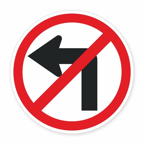 Schild links abbiegen - „links,