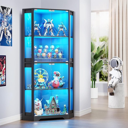Eckvitrine mit glastüren - eckvitrine,