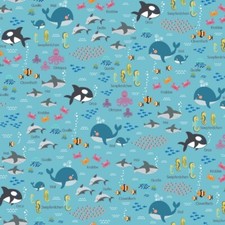 Graziela Jersey Meerstiere Kinderstoff Retro 