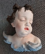 Engel Putto nach Ignaz Günther Abguss Gips gefasst 30 x 25 cm