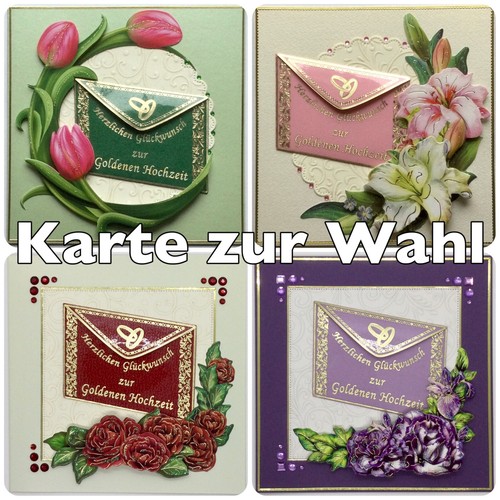 Grußkarte zur goldenen - 3d,